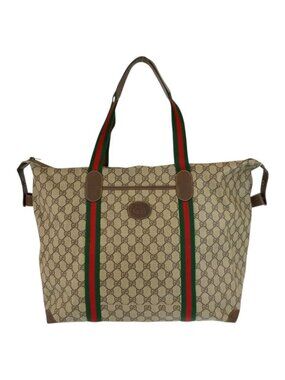 Gucci Vintage Sherry Line GG Supreme Canvas 156 19 014 Boston Bag